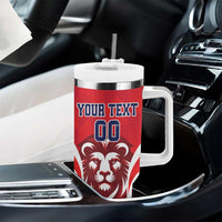 Custom Norway Football Tumbler With Handle Red Lion Football 2024 - Wonder Print Shop