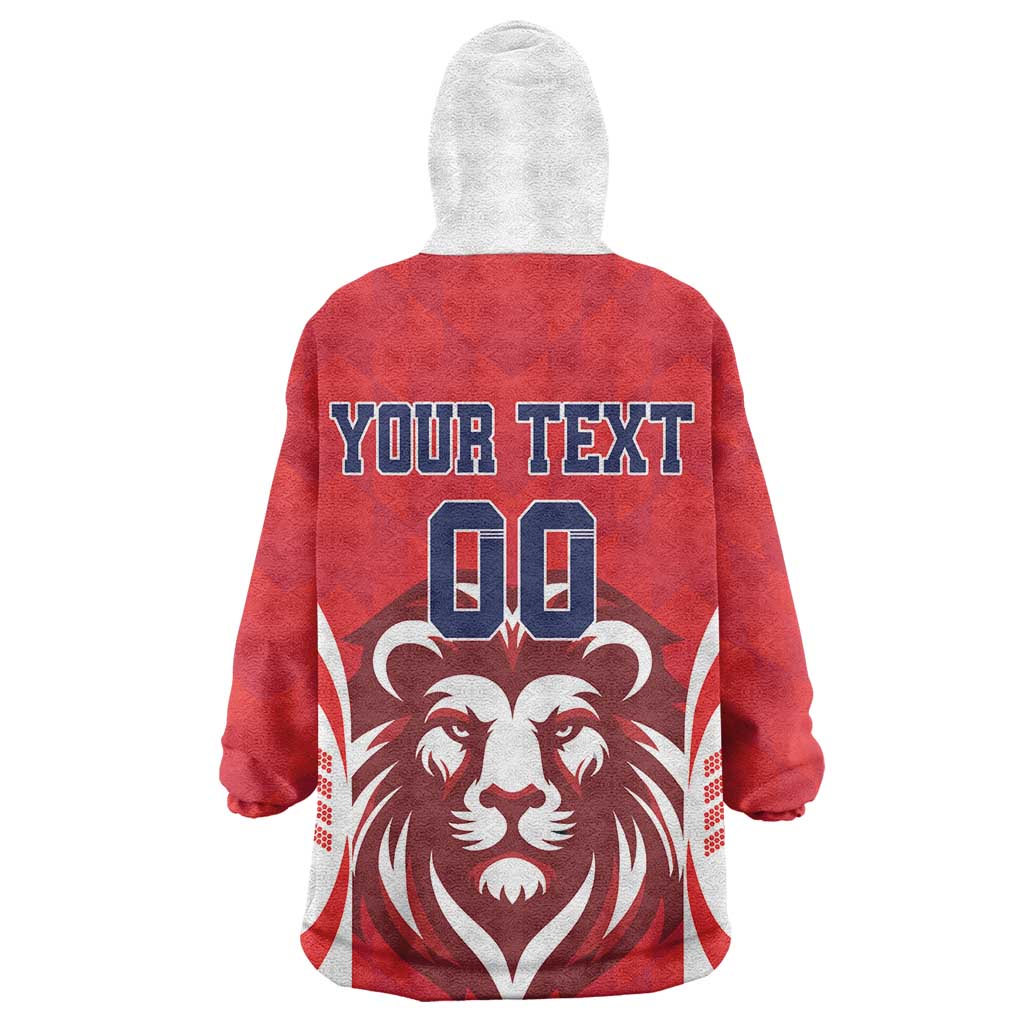 Custom Norway Football Wearable Blanket Hoodie Red Lion Football 2024 - Wonder Print Shop