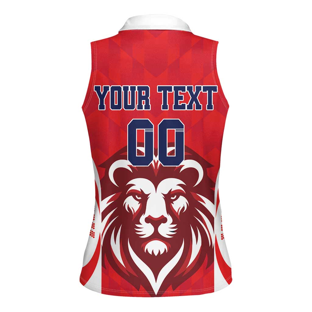 Custom Norway Football Women Sleeveless Polo Shirt Red Lion Football 2024 - Wonder Print Shop