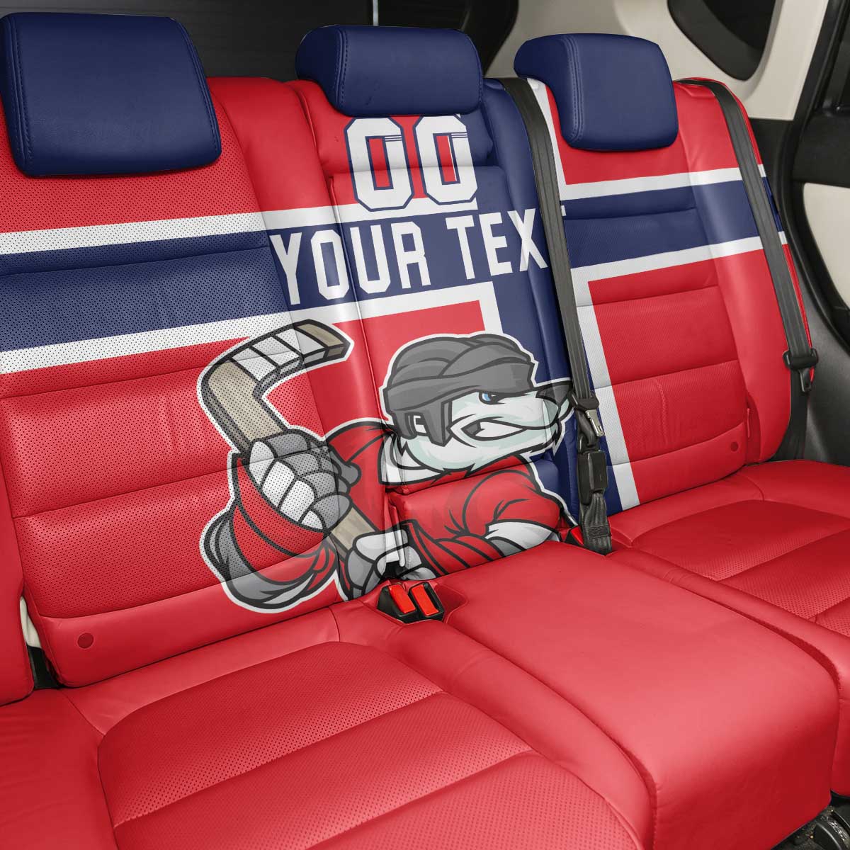 Custom Norway Hockey Back Car Seat Cover The Polar Bears Hockey - Wonder Print Shop