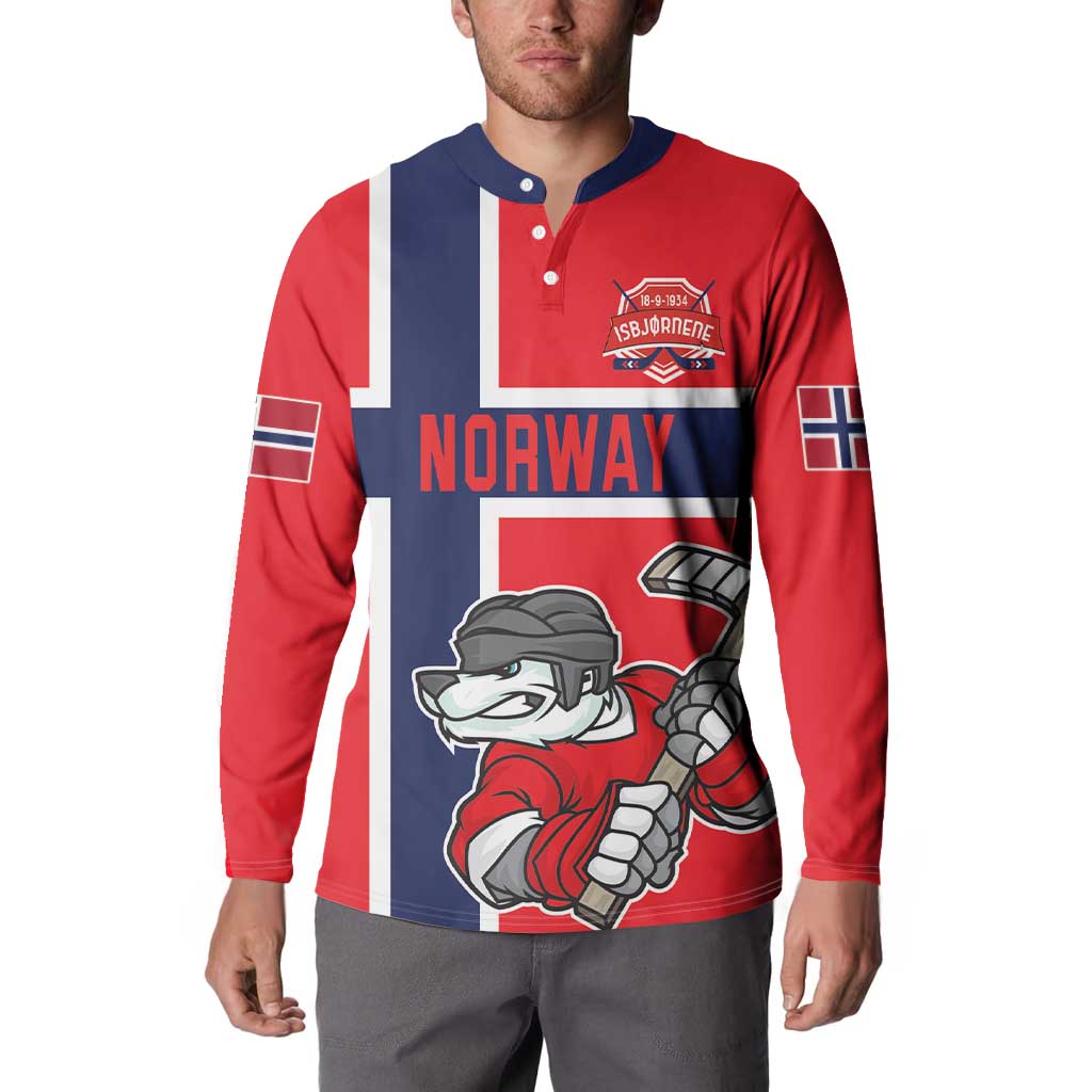 Custom Norway Hockey Button Sweatshirt The Polar Bears Hockey - Wonder Print Shop