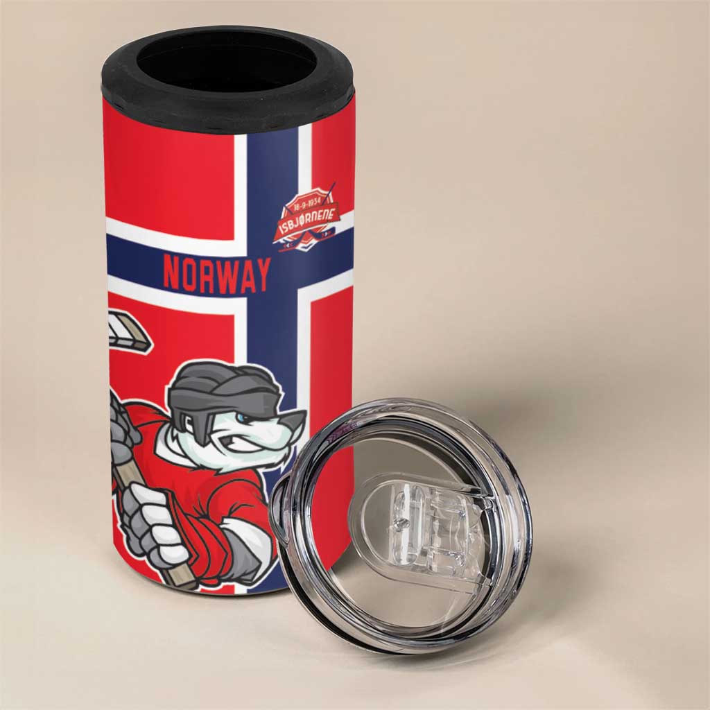 Custom Norway Hockey 4 in 1 Can Cooler Tumbler The Polar Bears Hockey - Wonder Print Shop
