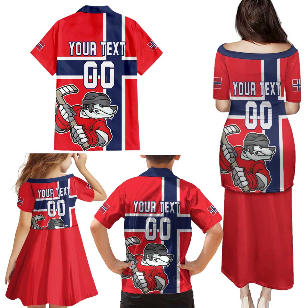 Custom Norway Hockey Family Matching Puletasi and Hawaiian Shirt The Polar Bears Hockey - Wonder Print Shop