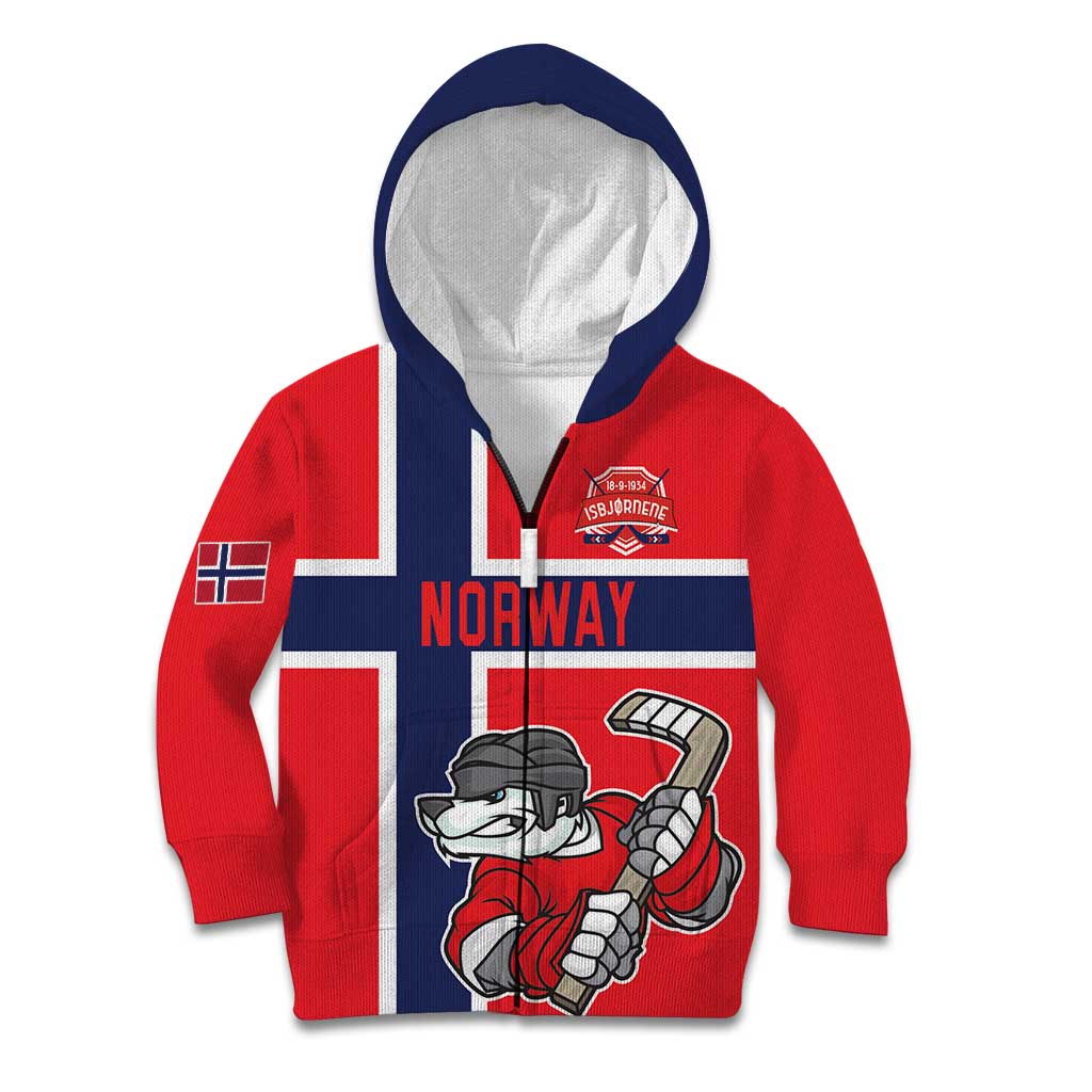Custom Norway Hockey Kid Hoodie The Polar Bears Hockey - Wonder Print Shop