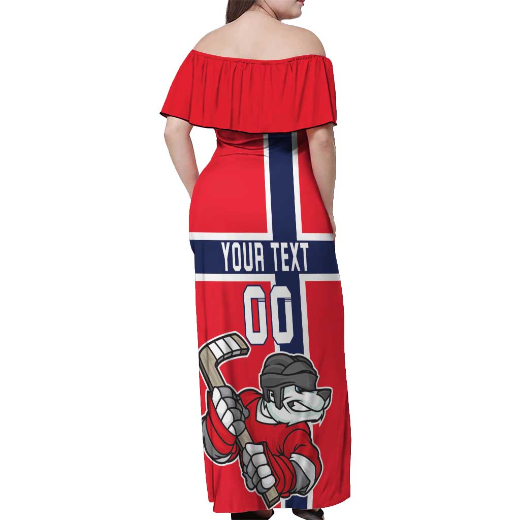 Custom Norway Hockey Off Shoulder Maxi Dress The Polar Bears Hockey - Wonder Print Shop