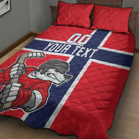 Custom Norway Hockey Quilt Bed Set The Polar Bears Hockey - Wonder Print Shop