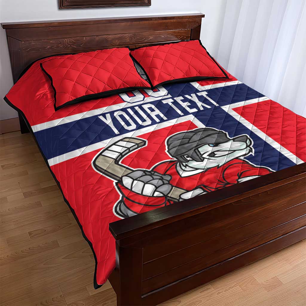 Custom Norway Hockey Quilt Bed Set The Polar Bears Hockey - Wonder Print Shop