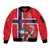 Custom Norway Hockey Sleeve Zip Bomber Jacket The Polar Bears Hockey - Wonder Print Shop