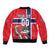 Custom Norway Hockey Sleeve Zip Bomber Jacket The Polar Bears Hockey - Wonder Print Shop