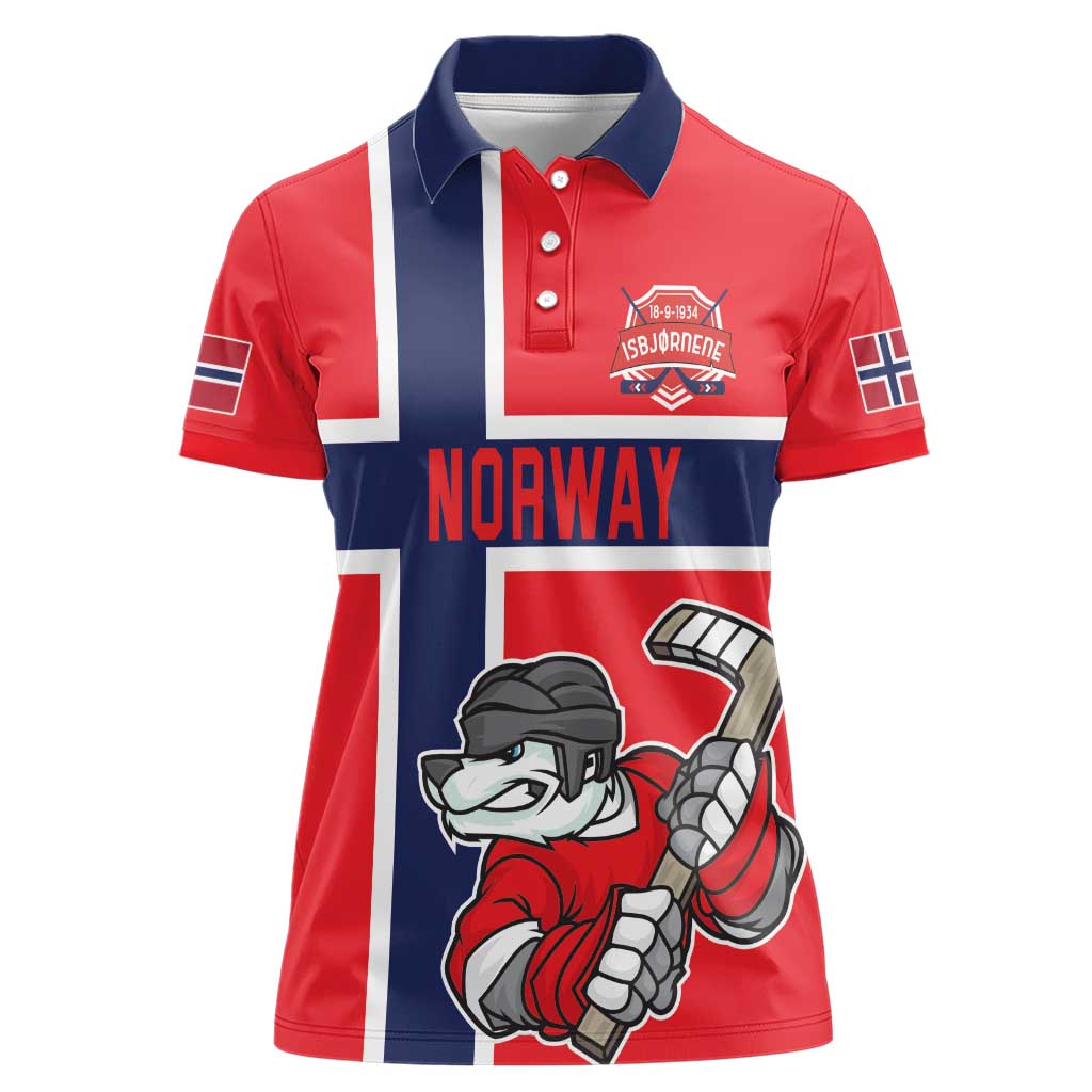 Custom Norway Hockey Women Polo Shirt The Polar Bears Hockey - Wonder Print Shop