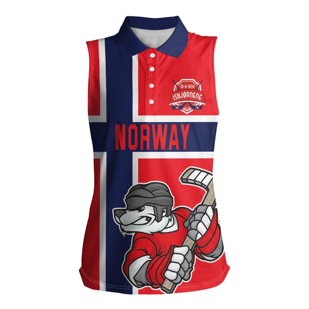 Custom Norway Hockey Women Sleeveless Polo Shirt The Polar Bears Hockey - Wonder Print Shop