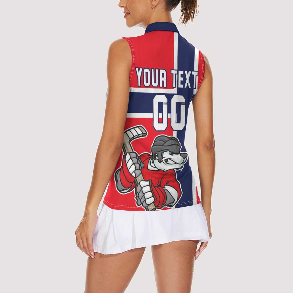 Custom Norway Hockey Women Sleeveless Polo Shirt The Polar Bears Hockey - Wonder Print Shop