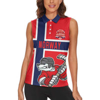 Custom Norway Hockey Women Sleeveless Polo Shirt The Polar Bears Hockey - Wonder Print Shop