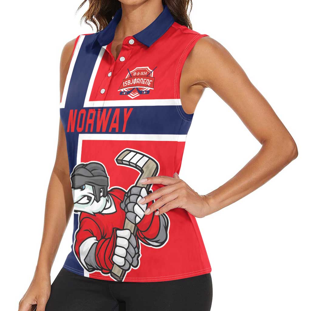 Custom Norway Hockey Women Sleeveless Polo Shirt The Polar Bears Hockey - Wonder Print Shop