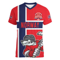 Custom Norway Hockey Women V-Neck T-Shirt The Polar Bears Hockey - Wonder Print Shop