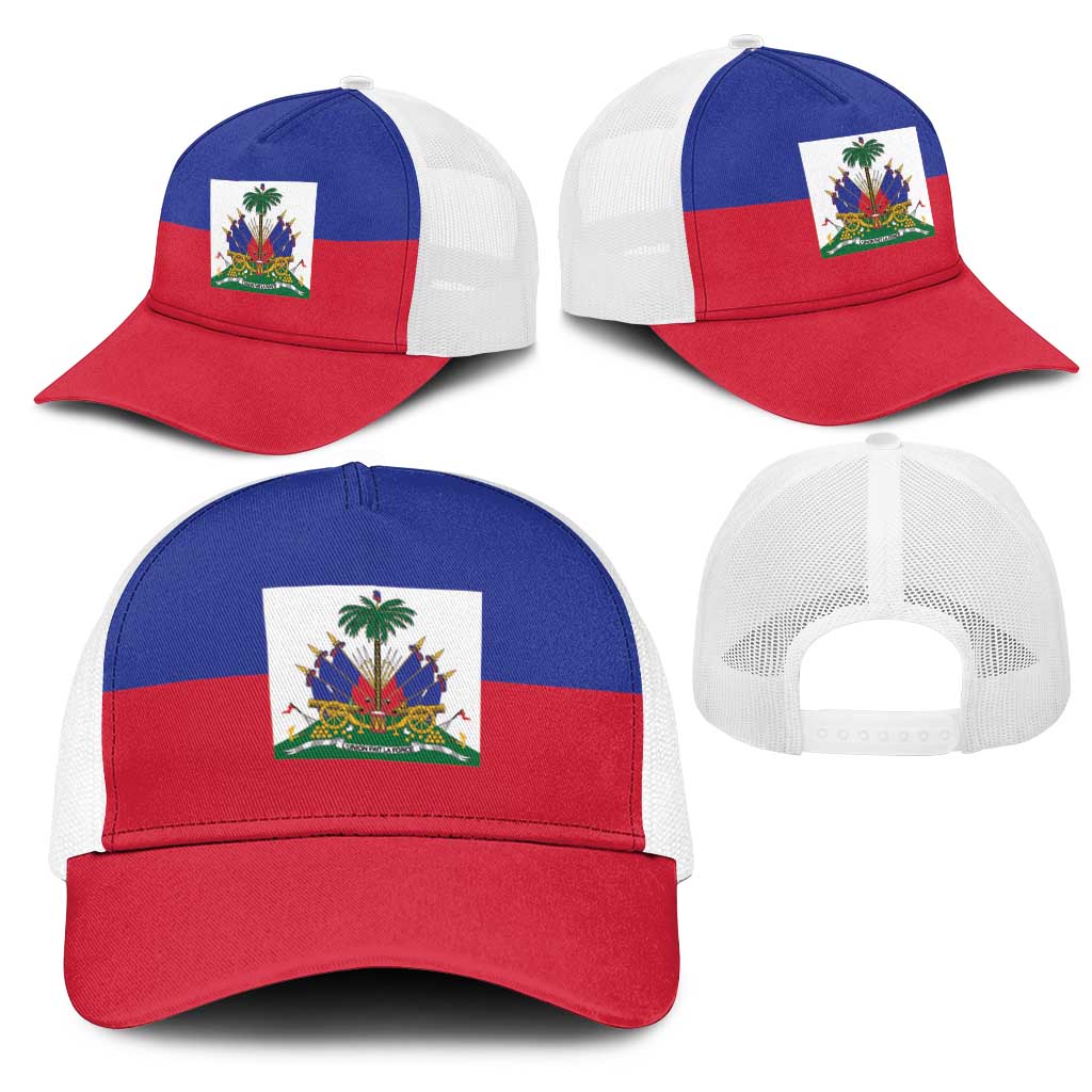 Haiti Mesh Trucker Cap Flag Color Inspiration - Wonder Print Shop