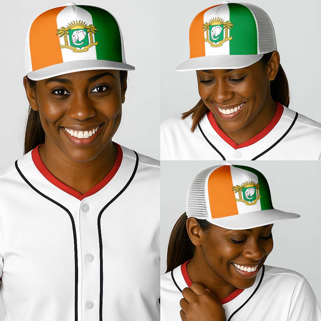 Ivory Coast Baseball Net Cap Flag Color Inspiration - Wonder Print Shop