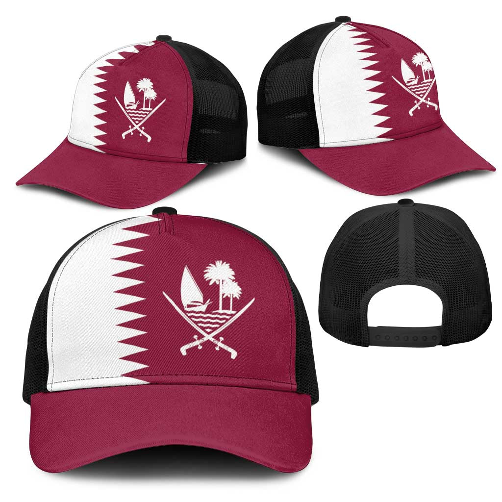 Qatar Mesh Trucker Cap Flag Color Inspiration - Wonder Print Shop