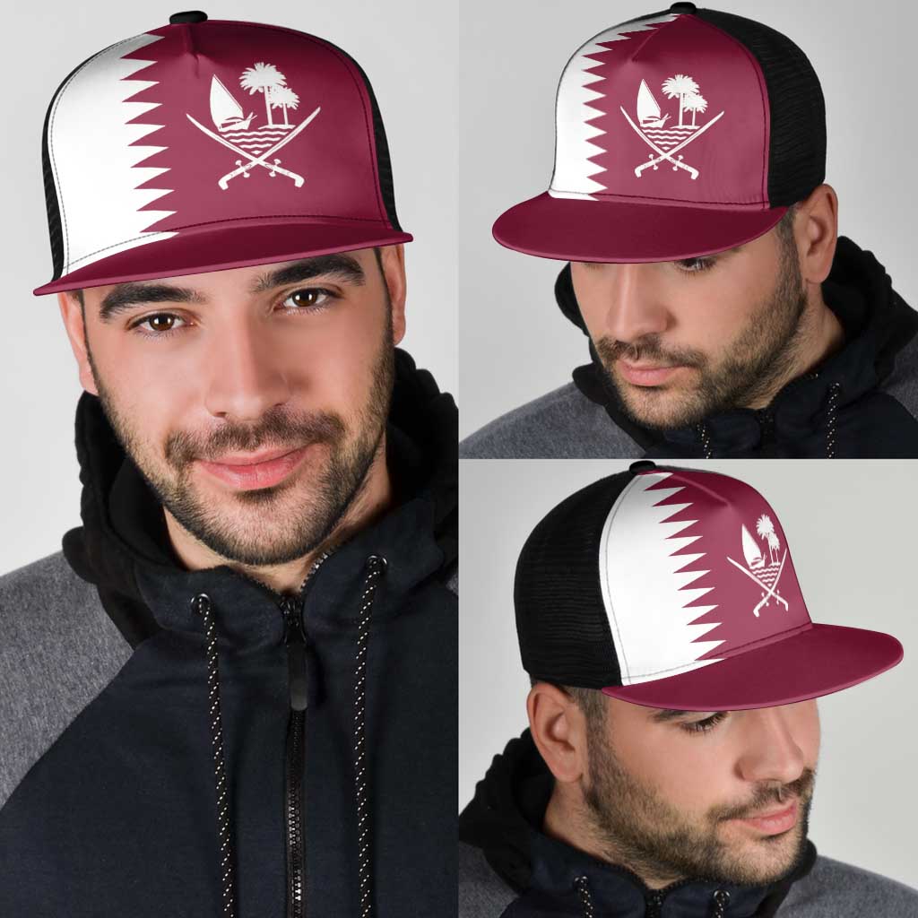 Qatar Mesh Trucker Cap Flag Color Inspiration - Wonder Print Shop