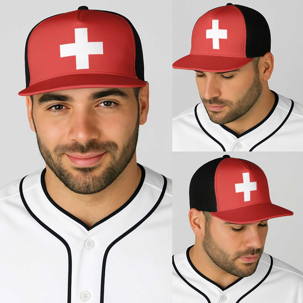 Switzerland Baseball Net Cap Flag Color Inspiration - Wonder Print Shop