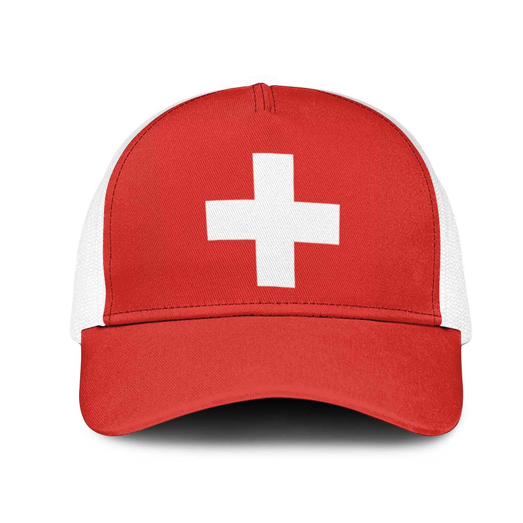 Switzerland Mesh Trucker Cap Flag Color Inspiration - Wonder Print Shop