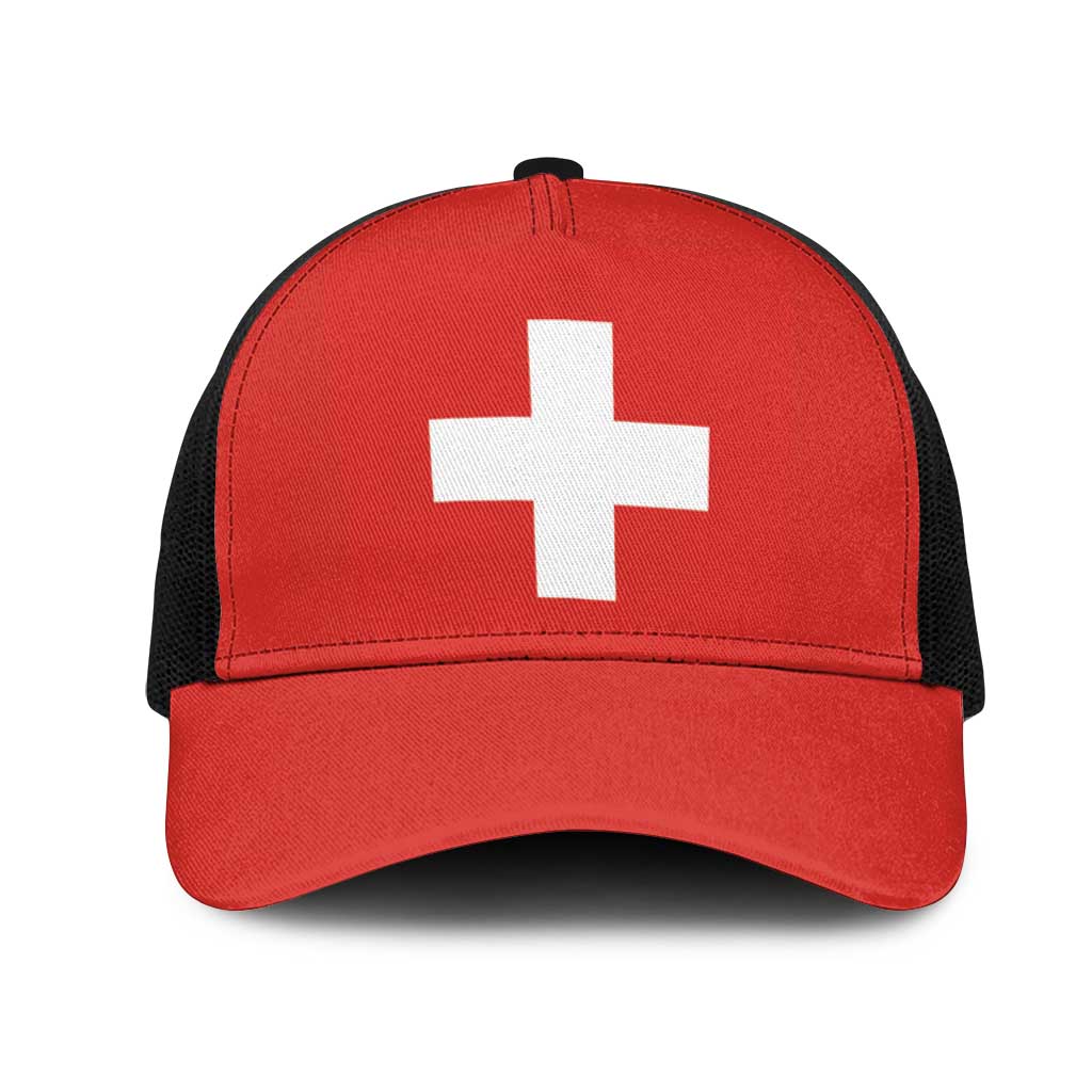 Switzerland Mesh Trucker Cap Flag Color Inspiration - Wonder Print Shop