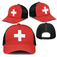 Switzerland Mesh Trucker Cap Flag Color Inspiration - Wonder Print Shop