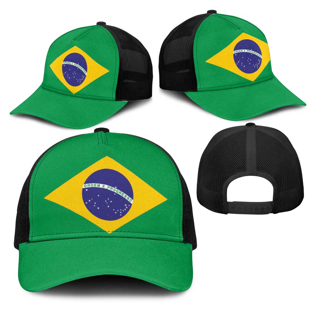 Brazil Mesh Trucker Cap Flag Color Inspiration - Wonder Print Shop