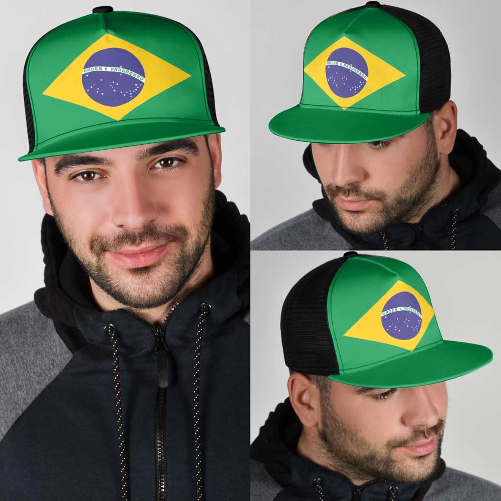 Brazil Mesh Trucker Cap Flag Color Inspiration - Wonder Print Shop