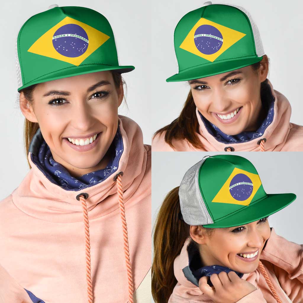 Brazil Mesh Trucker Cap Flag Color Inspiration - Wonder Print Shop