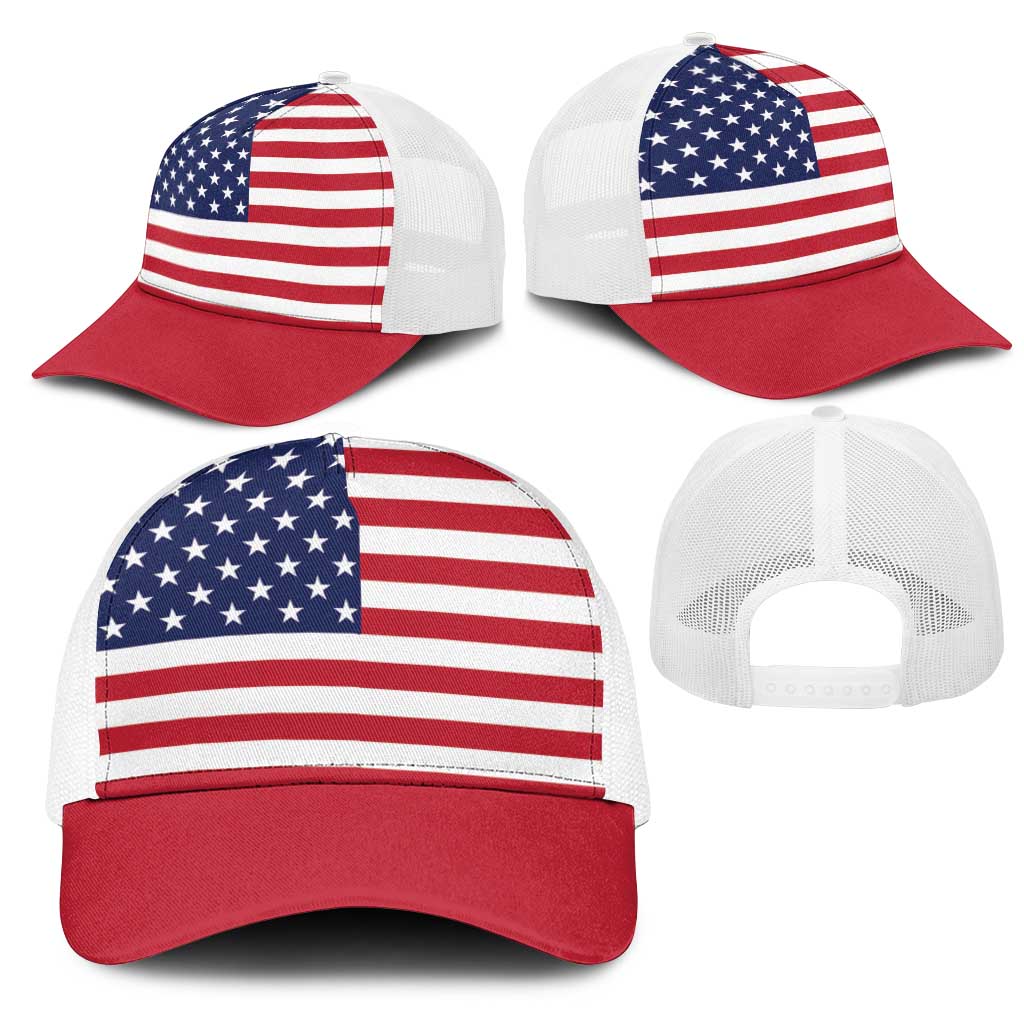United States Mesh Trucker Cap Flag Color Inspiration - Wonder Print Shop