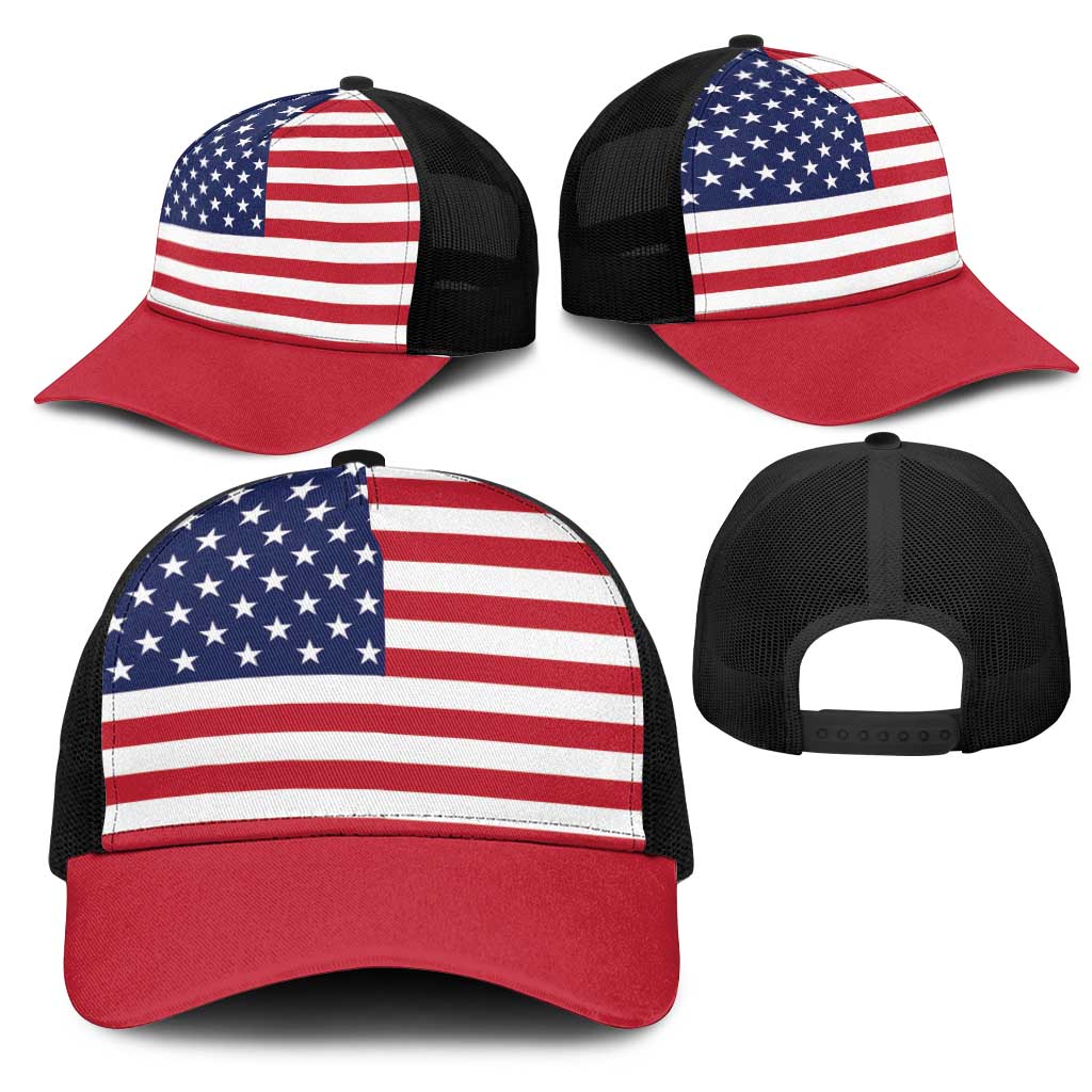 United States Mesh Trucker Cap Flag Color Inspiration - Wonder Print Shop