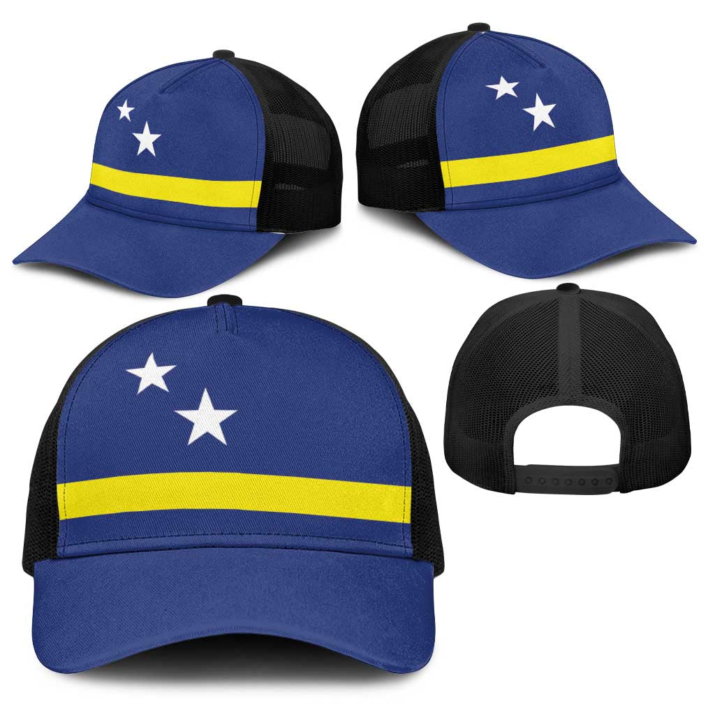 Curacao Baseball Net Cap Flag Color Inspiration - Wonder Print Shop