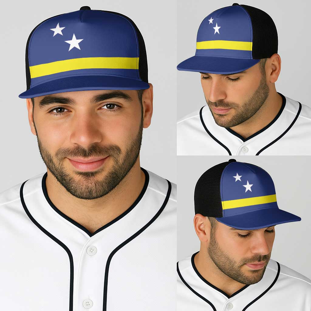 Curacao Baseball Net Cap Flag Color Inspiration - Wonder Print Shop