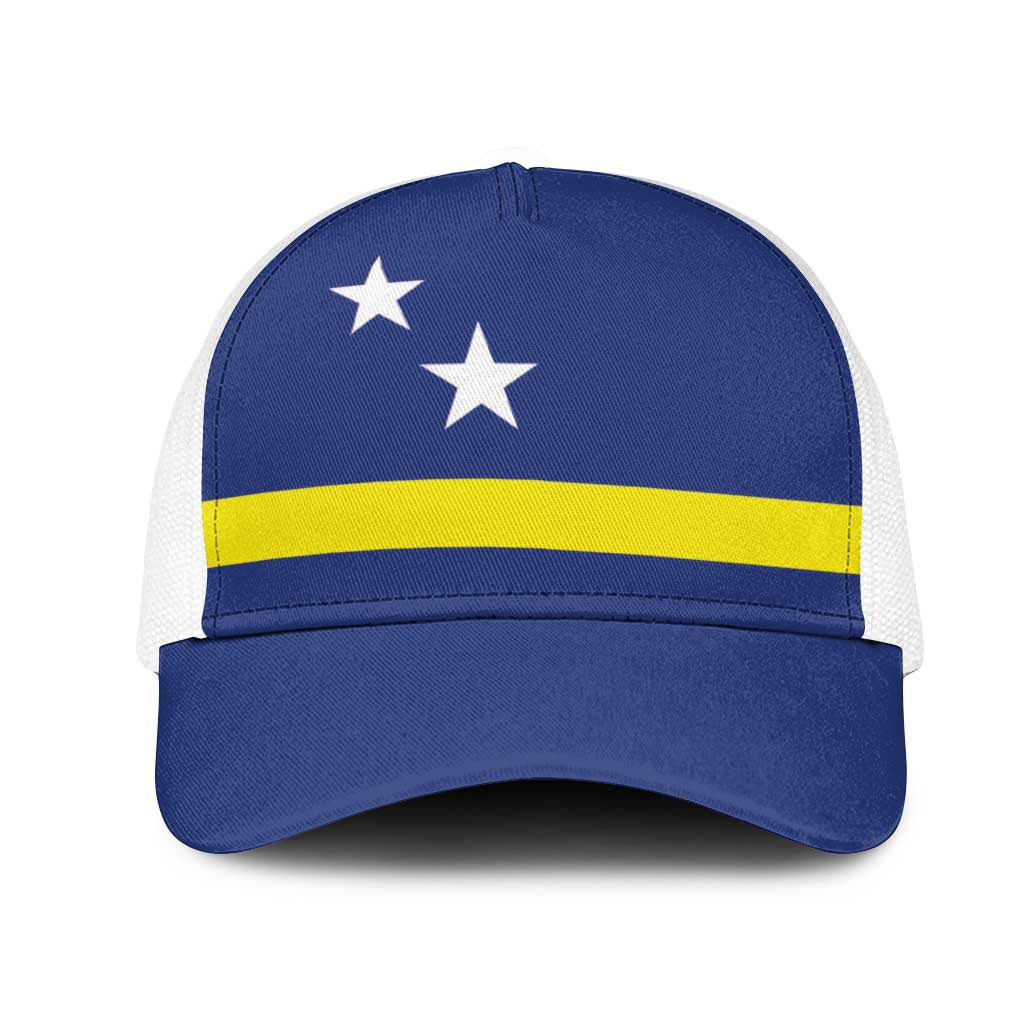 Curacao Mesh Trucker Cap Flag Color Inspiration - Wonder Print Shop