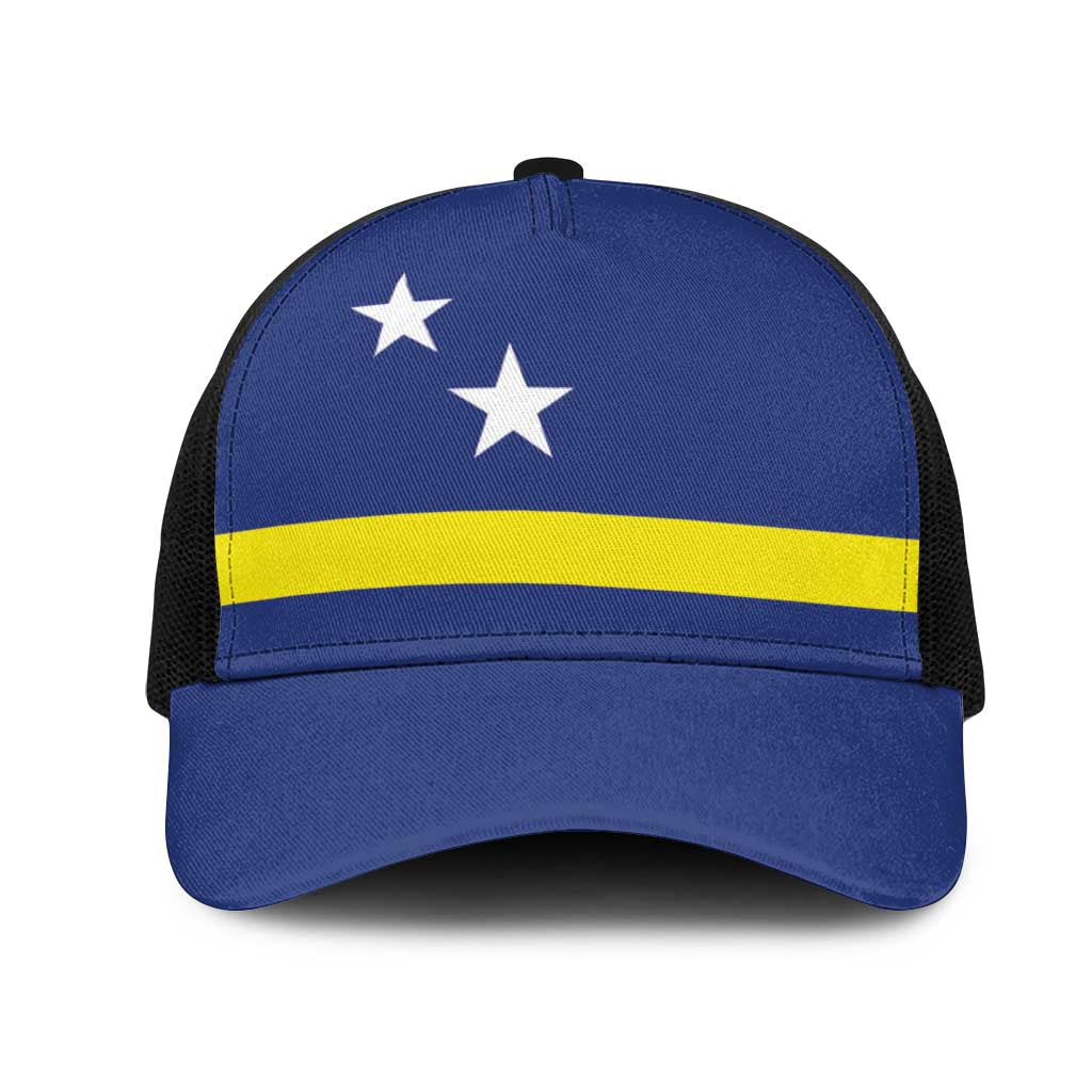 Curacao Mesh Trucker Cap Flag Color Inspiration - Wonder Print Shop
