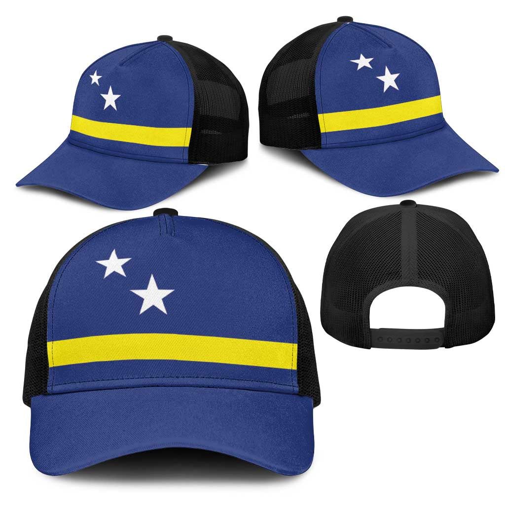 Curacao Mesh Trucker Cap Flag Color Inspiration - Wonder Print Shop
