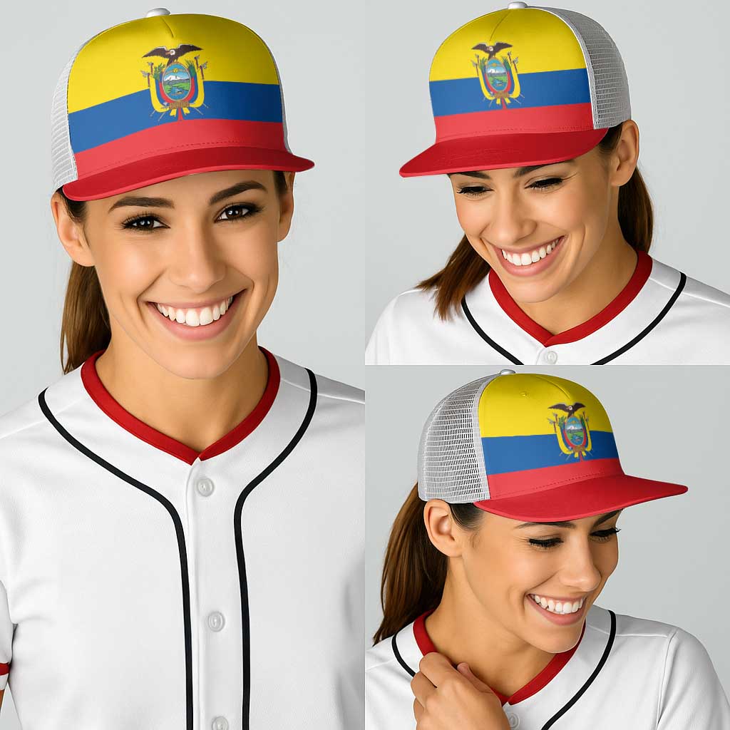 Ecuador Baseball Net Cap Flag Color Inspiration - Wonder Print Shop