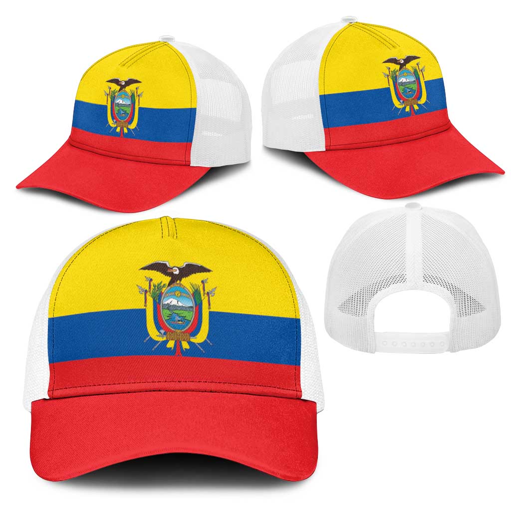 Ecuador Mesh Trucker Cap Flag Color Inspiration - Wonder Print Shop