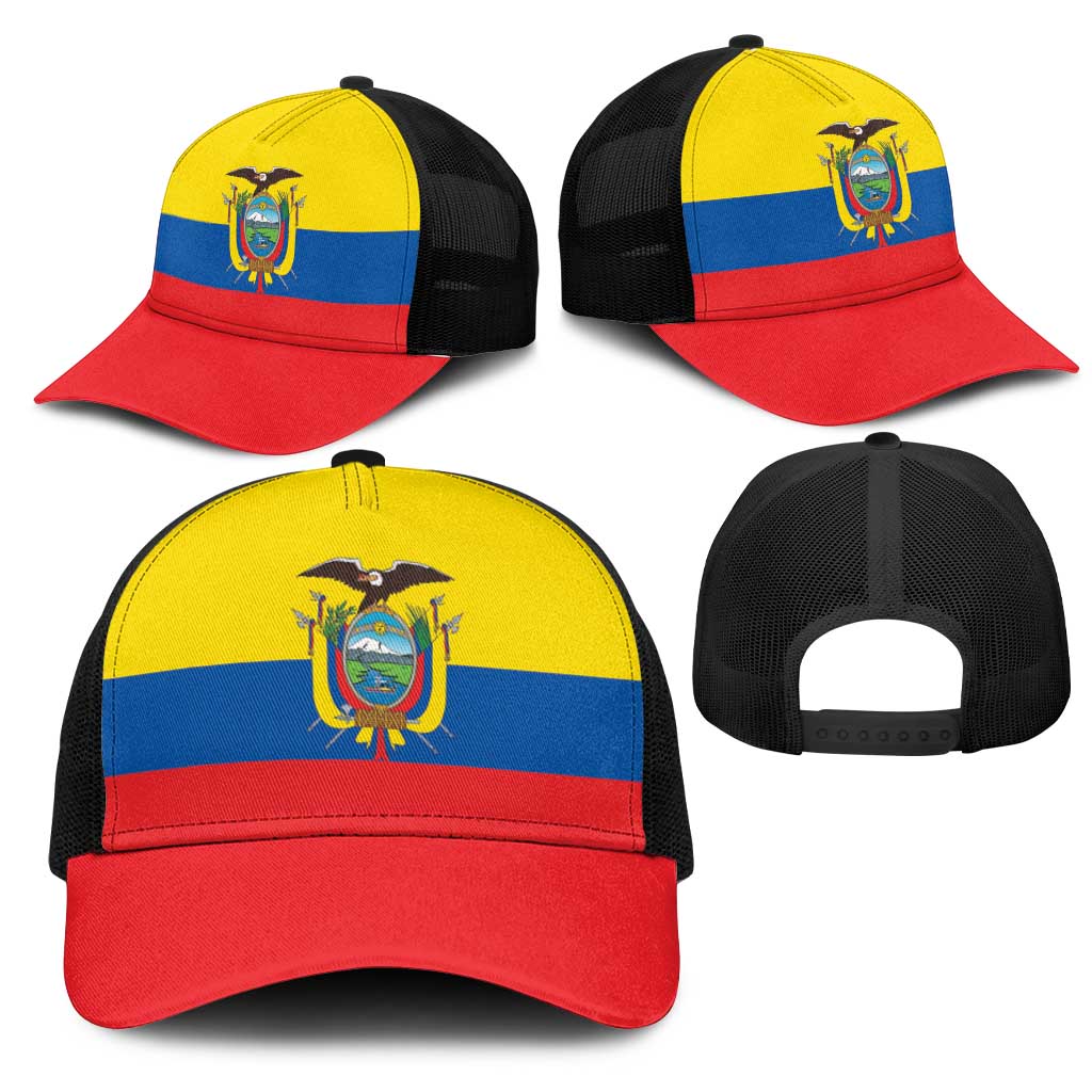 Ecuador Mesh Trucker Cap Flag Color Inspiration - Wonder Print Shop