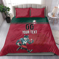 Custom Portugal Rugby Bedding Set Go Os Lobos Wolves Mascot