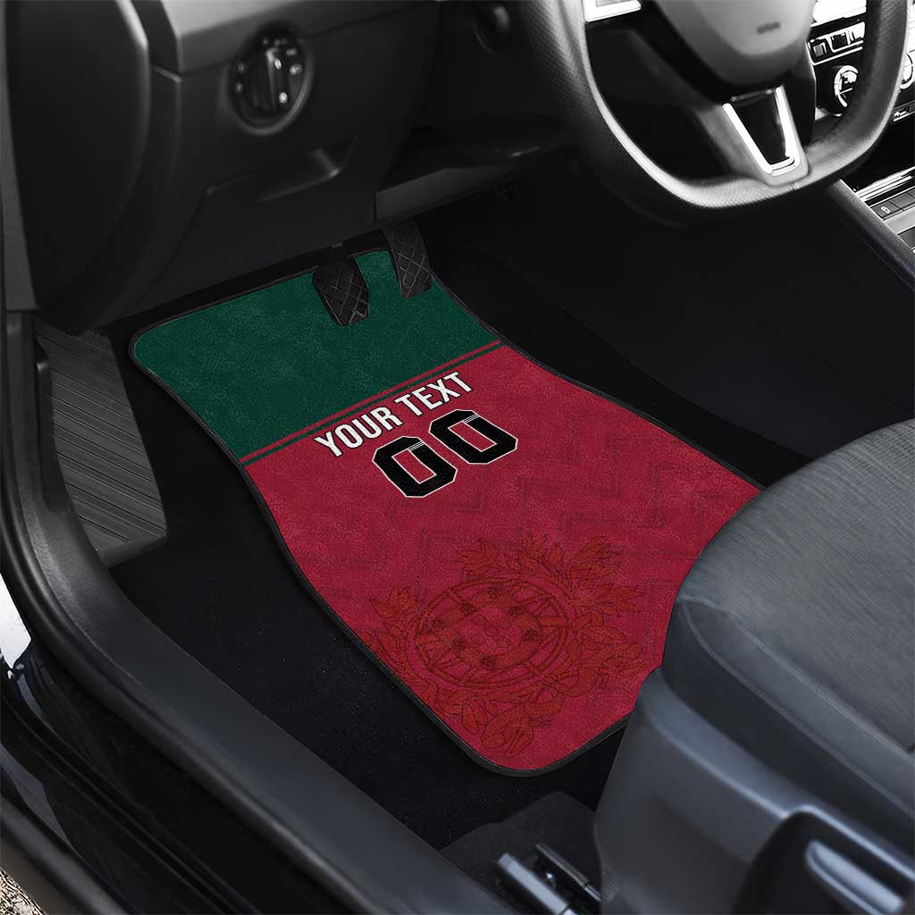 Custom Portugal Rugby Car Mats Go Os Lobos Wolves Mascot