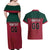Custom Portugal Rugby Couples Matching Off Shoulder Maxi Dress and Hawaiian Shirt Go Os Lobos Wolves Mascot