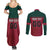 Custom Portugal Rugby Couples Matching Summer Maxi Dress and Long Sleeve Button Shirt Go Os Lobos Wolves Mascot