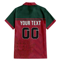 Custom Portugal Rugby Family Matching Off The Shoulder Long Sleeve Dress and Hawaiian Shirt Go Os Lobos Wolves Mascot