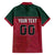 Custom Portugal Rugby Family Matching Off Shoulder Short Dress and Hawaiian Shirt Go Os Lobos Wolves Mascot