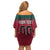 Custom Portugal Rugby Family Matching Off Shoulder Short Dress and Hawaiian Shirt Go Os Lobos Wolves Mascot