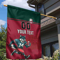 Custom Portugal Rugby Garden Flag Go Os Lobos Wolves Mascot