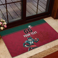 Custom Portugal Rugby Rubber Doormat Go Os Lobos Wolves Mascot