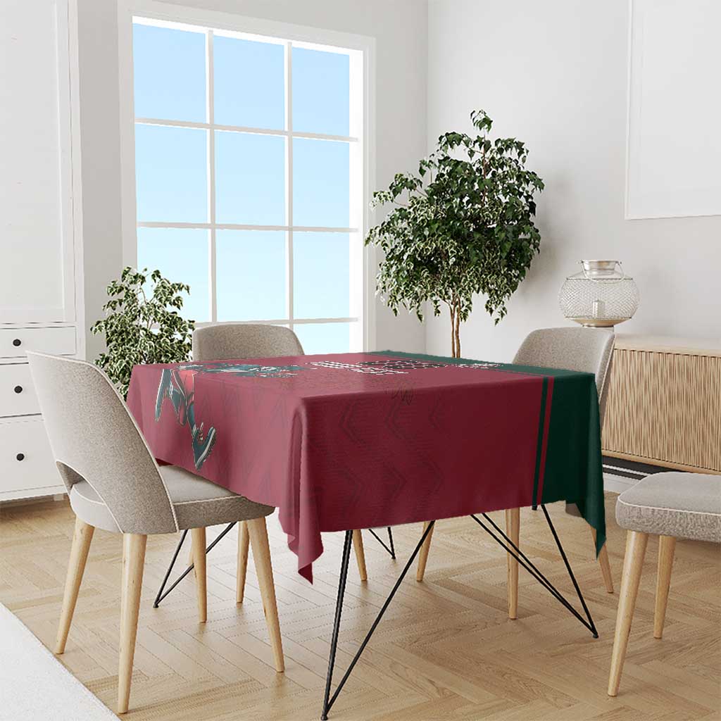 Custom Portugal Rugby Tablecloth Go Os Lobos Wolves Mascot